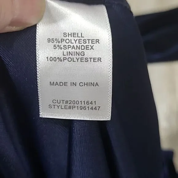 Premier Amour Velvet Wrap Dress Womens 6 Navy Blue NEW P1961447 Long Sleeve Mini - Picture 8 of 8